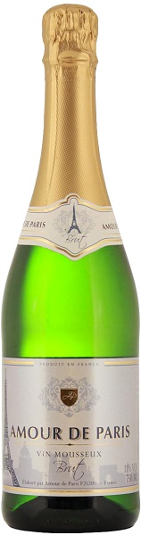 Вино игристое Амур де Пари (Amour de Paris Brut) белое брют 0,75л Крепость 11%