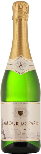 Вино игристое Амур де Пари (Amour de Paris Doux) белое полусладкое 0,75л Крепость 11%