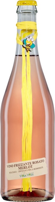 Вино игристое Вола Воле Мерло Розато Фриззанте (Vola Vole Merlot Rosato) розовое брют 0,75л 12%