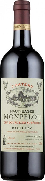 Вино Шато О-Баж Монпелю (Chateau Haut-Bages Monpelou) красное сухое 0,75л Крепость 13,5%