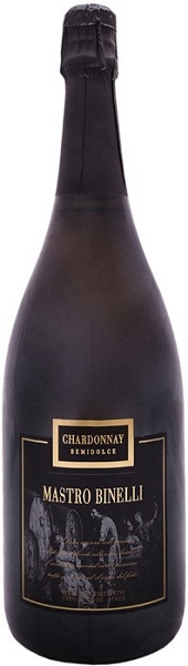 Вино игристое Мастро Бинелли Шардоне (Mastro Binelli) белое полусладкое 1,5л Крепость 9,5%