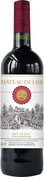 Вино Шато де Лизе Медок (Chateau de Lisey Medoc) красное сухое 0,75л Крепость 12,5%