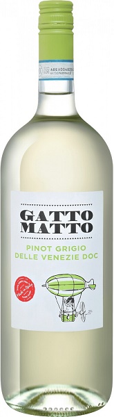 Вино Гатто Матто Пино Гриджио делле Венецие (Gatto Matto) белое сухое 1,5л Крепость 11,5%