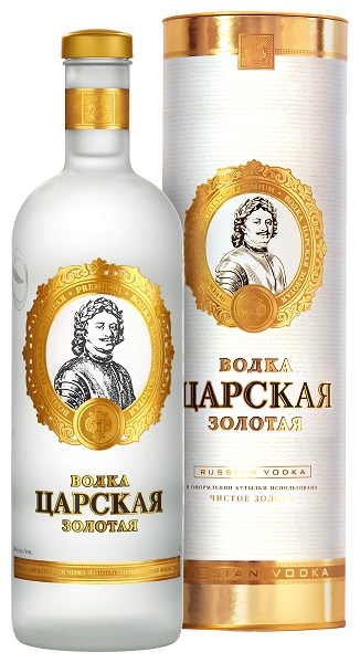 Водка Царская Золотая (Tsarskaja Gold) 1л Крепость 40% в тубе