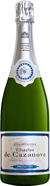 Шампанское Шарль де Казанов Традисьон  (Charles de Cazanove) белое брют 0,375л  Крепость 12%