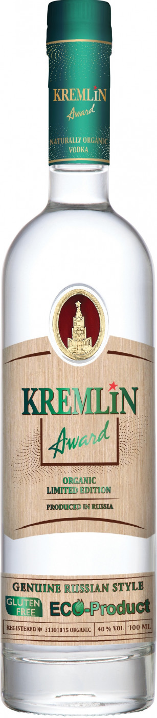 Водка Кремлин Эворд Органик (Vodka Kremlin Award Organic Limited Edition) 0,7л Крепость 40%