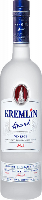 Водка Кремлин Эворд Винтаж (Vodka Kremlin Award Vintage) 0,7л. Крепость 40% 