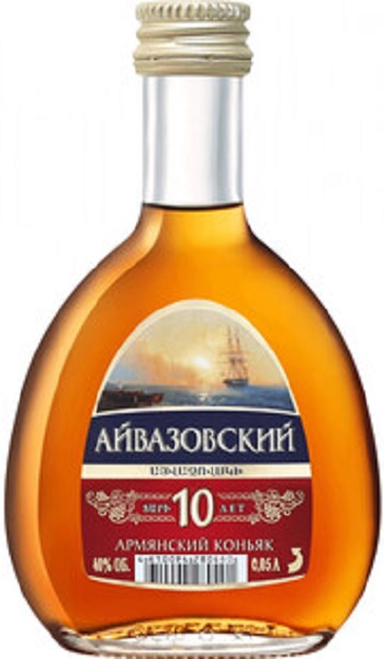 Коньяк Айвазовский (Cognac Aivazovsky) 10 лет 50 мл Крепость 40%