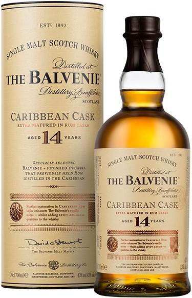 Виски Балвени Карибиан Каск (Whiskey Balvenie Caribbean Cask) 14 лет 0,7л 43% в подарочной коробке