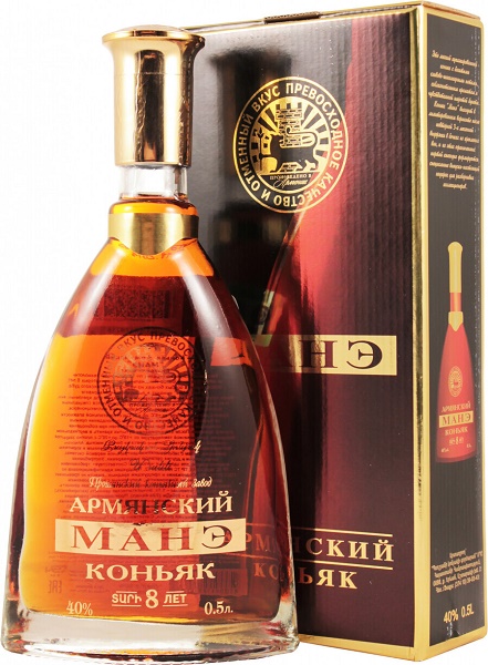 Коньяк Прошянский Манэ (Cognac Proshyansky Mane) 8 лет 0,5л 40% в подарочной коробке
