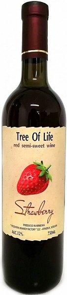 Вино Дерево жизни Клубника (Tree of life  Strawberry) красное полусладкое 0,75л Крепость 12%
