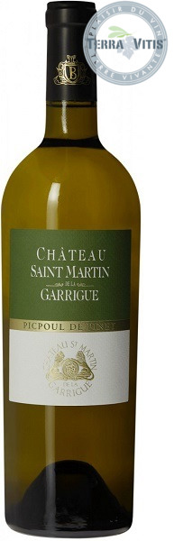 Вино Шато Сен-Мартан де ля Гарриг Пикпуль де Пине (Chateau Saint Martin) белое сухое 0,75л 14%