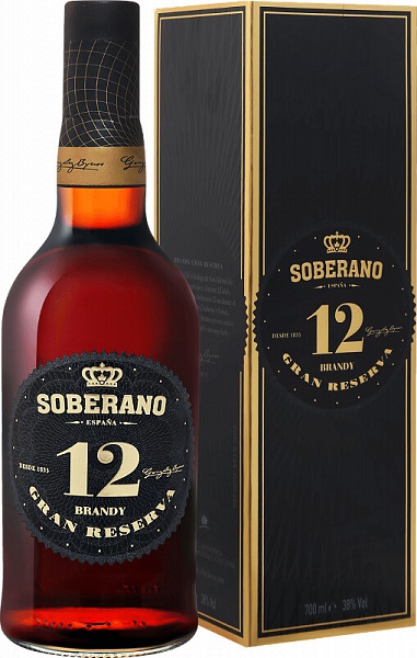 Бренди Соберано Гран Ризерва (Brandy Soberano Gran Reserva) 12 лет 0,7л 38% в подарочной коробке