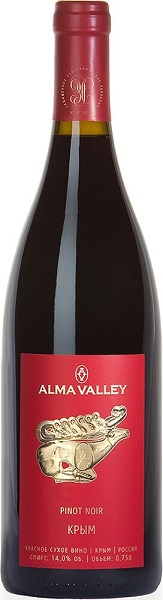 Вино Альма Валей Пино Нуар (Alma Valley Pinot Noir) красное сухое 0,75л Крепость 13,5%