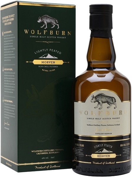 Виски Уолфбёрн Морвен (Wolfburn Morven) 0,7л Крепость 46% в подарочной коробке