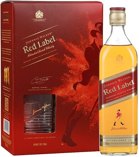 Виски Джонни Уокер Рэд Лейбл (Whiskey Johnnie Walker Red Label) 0,7л 40% в коробке со стаканом