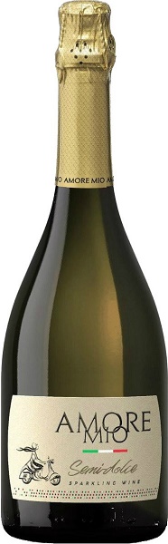 Вино игристое Аморе Мио (Amore Mio) белое полусладкое 0,75л Крепость 12,5%