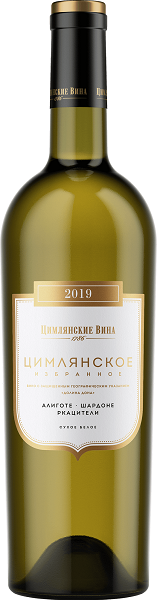 Вино Цимлянское Избранное Ркацители-Шардоне-Ркацители (Tsimlyanskoe) белое сухое 0,75л 14%