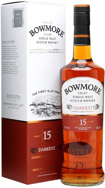 Виски Боумор Даркест 15 лет (Bowmore Darkest 15 Years) 0,7л Крепость 43% в подарочной коробке