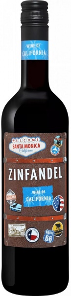 Вино Санта Моника Зинфандель (Santa Monica Zinfandel) красное сухое 0,75л Крепость 13,5%