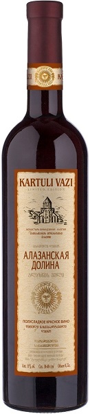 Вино Картули Вази Алазанская долина (Kartuli Vazi Alazani Valley) красное полусладкое 0,75л 11%