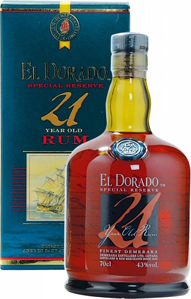 Ром Эль Дорадо (Rum El Dorado) 21 год 0,7л Крепость 43% в подарочной коробке