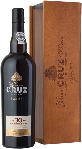 Вино ликерное Портвейн Порто Гран Круз (Porto Gran Cruz) 30 лет 0,75л 20% в деревянной коробке