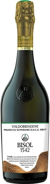 Вино игристое Бизоль Креде Просекко ди Вальдоббьядене Супериоре (Bisol) белое брют 0,75л 11,5%