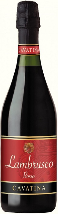 Вино игристое Каватина Ламбруско Россо (Cavatina Lambrusco Rosso) красное полусладкое 0,75л 7%
