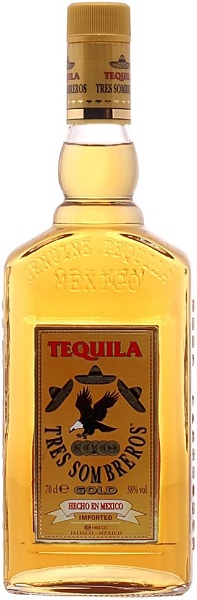 Текила Трес Сомбрерос Золотая (Tequila Tres Sombreros Gold) 0,7л Крепость 38%
