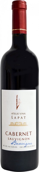 Вино Ателье Вина Шапат Каберне Совиньон Баррик (Atelje Vina Sapat) красное сухое 0,75л 13,5%
