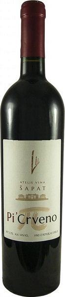 Вино Ателье Вина Шапат Пи'Црвено (Atelje Vina Sapat) красное сухое 0,75л Крепость 14%