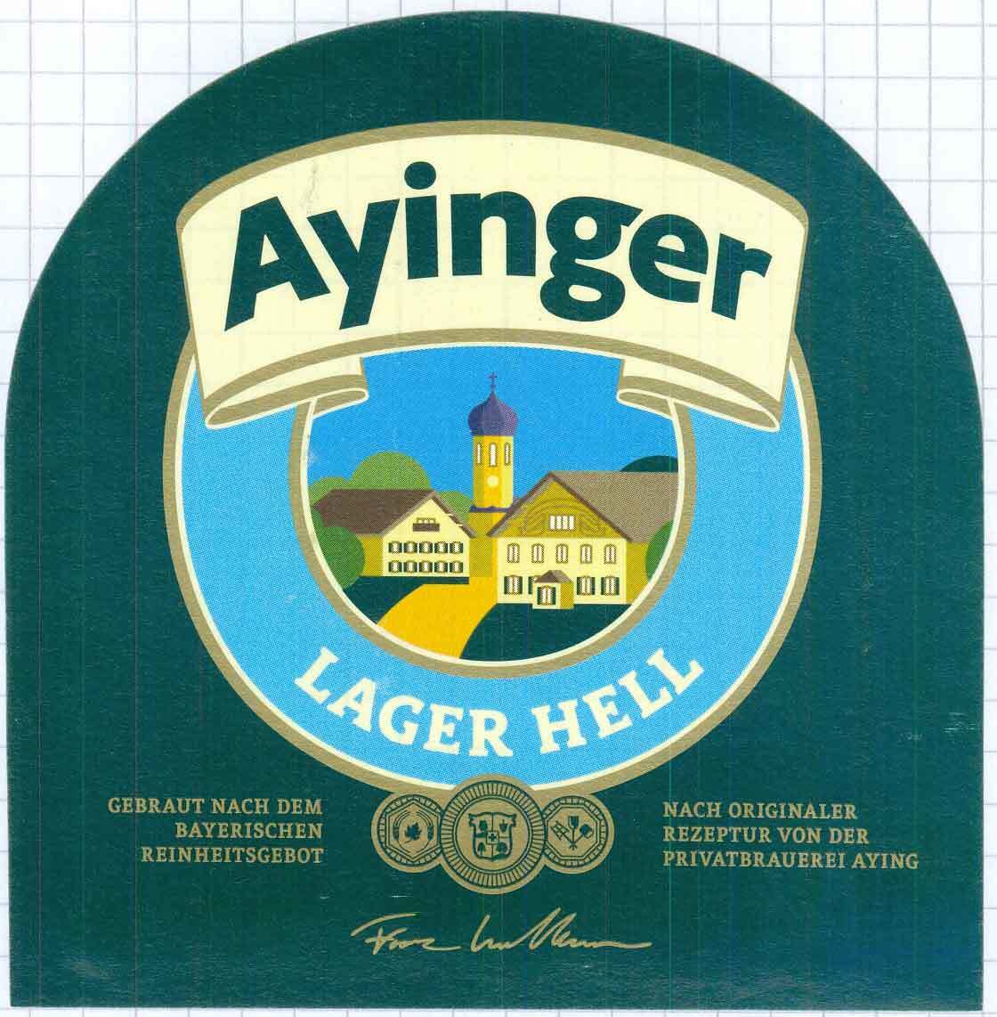 Пиво разливное Айингер Лагер Хель (Ayinger Lager Hell) светлое 4,9% об, литр