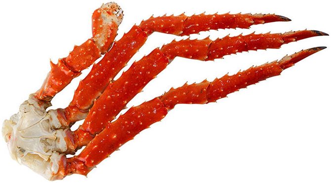 Конечности Камчатского краба Крупные (Limbs of the Kamchatka crab) варено-мороженые 1кг в термобоксе
