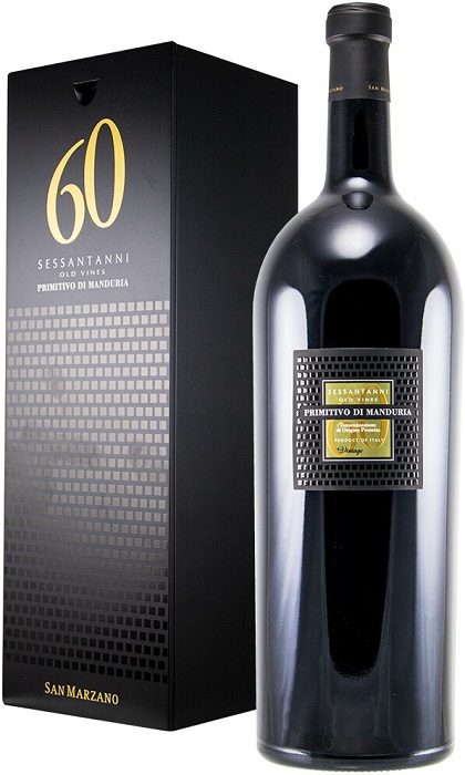 Вино Сессантанни Примитиво ди Мандурия (Sessantanni) красное полусухое 3л 14,5% в коробке
