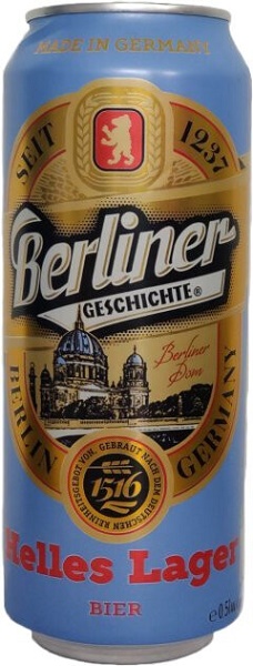 Пиво Берлинер Гешихте Хеллес Лагер (Berliner Geschichte) светлое 0,5л 4,1% в жестяной банке
