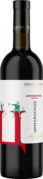 Вино Цимлянское "Ц" (Tsimlyanskoe "C")  Цимлянский чёрный красное сухое 0,75л Крепость 12,5%