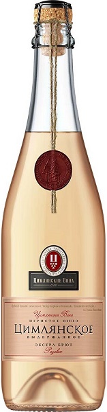 Вино игристое Цимлянское Выдержанное Экстра Брют (Tsimlyanskoe Aged Extra) розовое брют 0,75л 13,5%