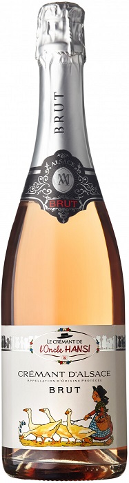 Вино игристое Ле Креман де л'Онкль Анси Розе (Le Cremant de l'Oncle Hansi) розовое брют 0,75л 12%