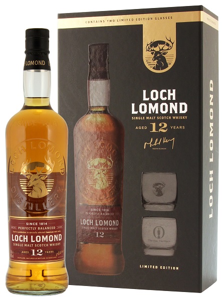 Виски Лох Ломонд Сингл Молт (Loch Lomond Single Malt) 12 лет 46% в коробке с двумя бокалами
