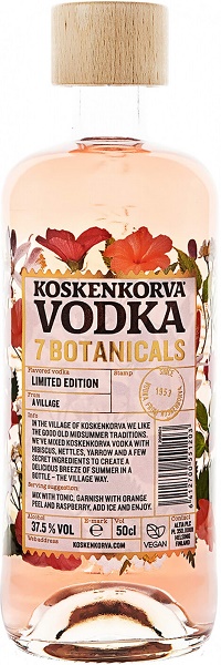 Водка Коскенкорва 7 Ботаникалс Гибискус, Крапива, Тысячелистник (Vodka Koskenkorva) 0,5л 37,5%
