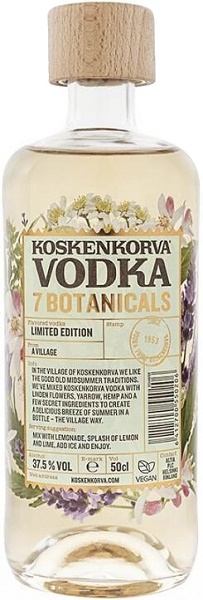 Водка Коскенкорва 7 Ботаникалс Цветы липы, Тысячелистник, Конопля (Vodka Koskenkorva) 0,5л 37,5%