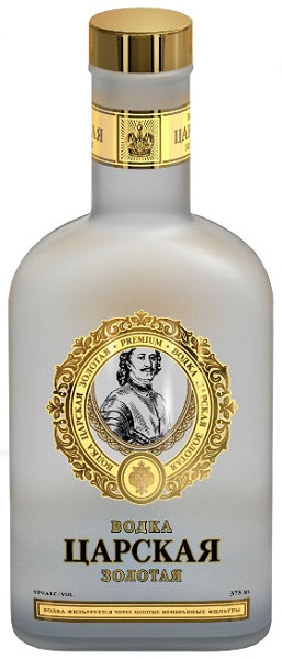 Водка Царская Золотая (Vodka Tsarskaja Gold) 0,375л Крепость 40%