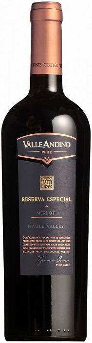 Вино Валле Андино Мерло Резерва Эспесьяль (Valle Andino) красное сухое 0,75л Крепость 13,5%