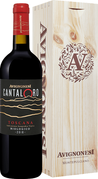 Вино Авиньонези Канталоро (Avignonesi Cantaloro) красное сухое 0,75л 14,5% в деревянной коробке