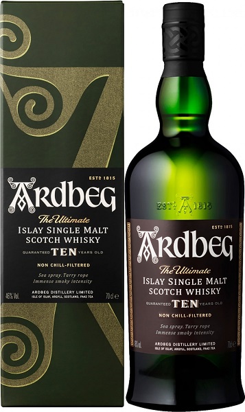 Виски Ардбег (Ardbeg) 10 лет 0,7л Крепость 46% в подарочной коробке
