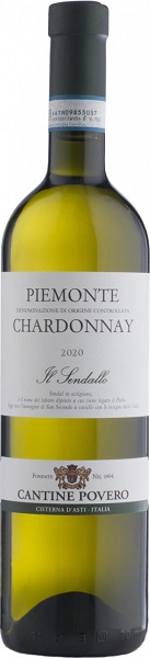 Вино Кантине Поверо Шардоне Иль Сендалло (Cantine Povero Chardonnay) белое сухое 0,75л Крепость 12%