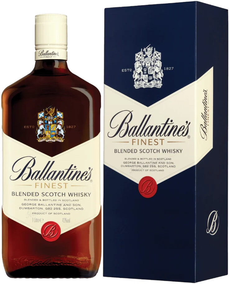 Виски Баллантайн'с Файнест (Ballantine's Finest) 3 года 0,75л Крепость 40% в подарочной коробке