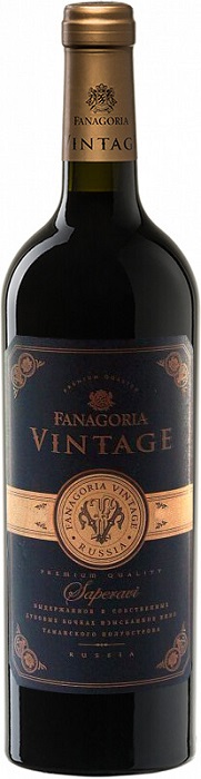 Вино Фанагория Винтаж Саперави (Fanagoria Vintage Saperavi) красное сухое 0,75л Крепость 13,5%