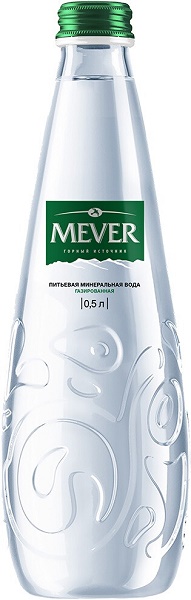 Вода Мевер (Mever) газированная 0,5л в стеклянной бутылке